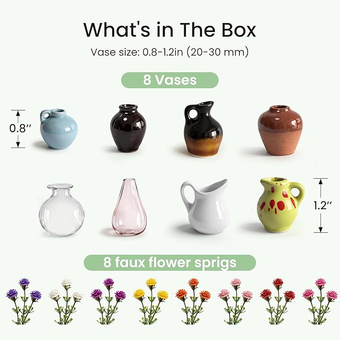 Cute Mini Ceramic Vase Magnets for Fridge, Funny Small Plant Magnets, Tiny 3D - Image 4