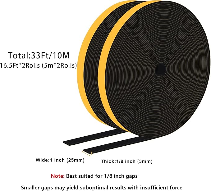 Wide Foam Tape, Doors & Windows, Strong Adhesive, Easy Install | Blocks drafts - Image 6