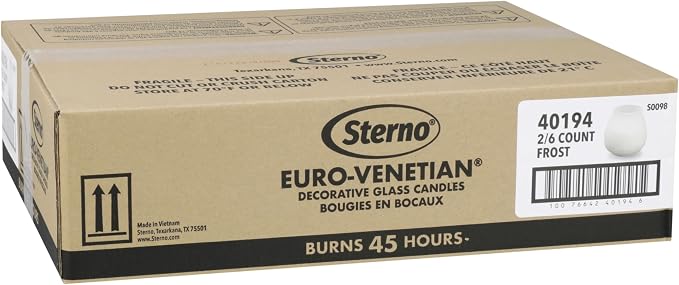 Sterno Euro-Venetian Wax Candles, 45-Hour Burn, 6 Pack | Decorative glass - Image 8
