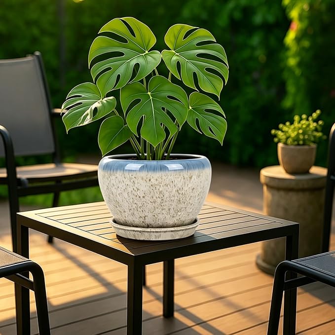 Deep Dream 8 Inch Plant Pots- Ceramic Pots - Image 2