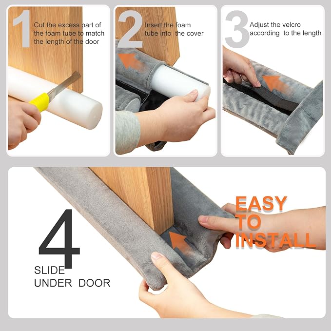 Under Door Draft Stopper 30-38" Adjustable Wind Stopper - Image 6