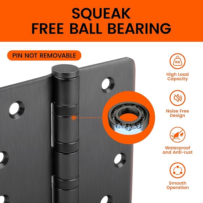 6Pack Haidms Oil Rubbed Bronze Door Hinges Heavy Duty Door Hinges Oil Rubbed - Image 4