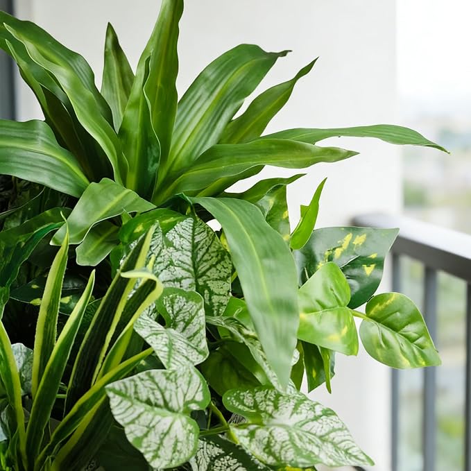 Artificial Plants for Outdoors Faux Greenery Leaves UV Resistant Realistic - Image 2