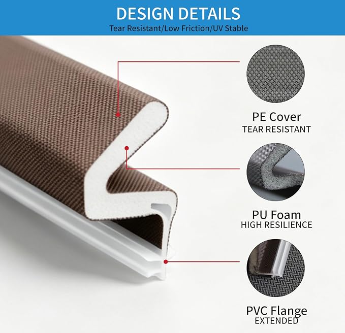 40FT Weather Stripping Door Seal, V-Shaped Q Foam, Door Weather Stripping - Image 2