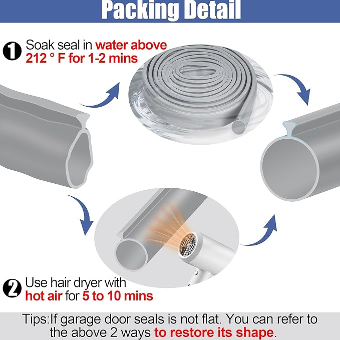 16.5FT Garage Door Seals Bottom Rubber, 0.2" Triangle Weather Stripping Seals - Image 3