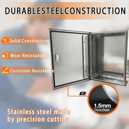 NBCYUNER Stainless Steel Electrical Enclosure 20x16x8 Inch NEMA 4X Enclosure - Image 3