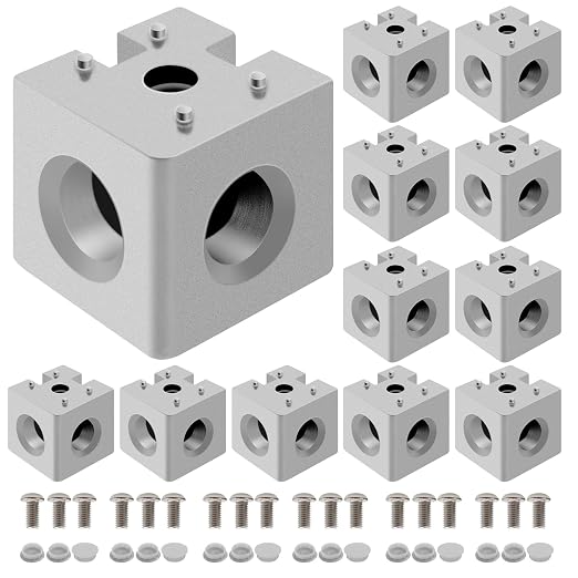 12pcs 4040 3-Way Corner Cube 4040 Extrusion Hardware Silver | T-Slot V-Slot by SeekLiny