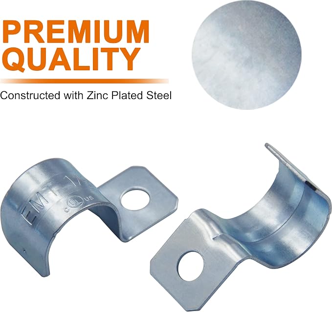 ISPINNER 25pcs 1/2 Inch Zinc Plated Steel EMT Pipe Straps - Image 3