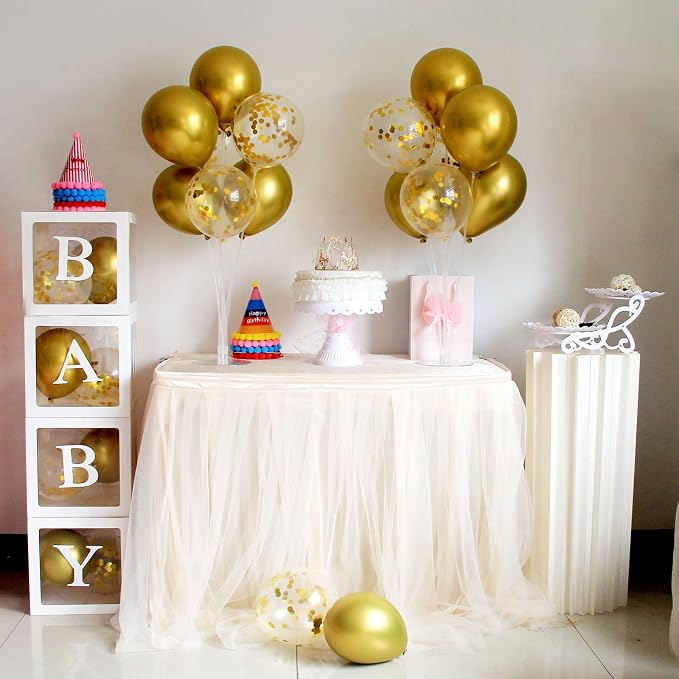 ZJDHPTY Gold Birthday Decorations, 4 Set Balloon Stand - Image 6