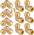 10PC HeSun 1/2" x 1/2" Push-fit 90 Degree Elbow | Brass Push-to-Connect by HeSun