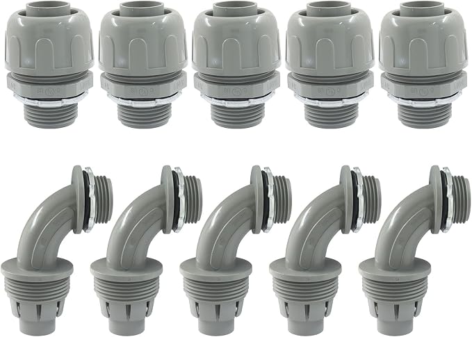 10Pcs 3/4 Inch NPT Liquid Tight Connector | Nonmetallic Electrical Conduit - Image 2