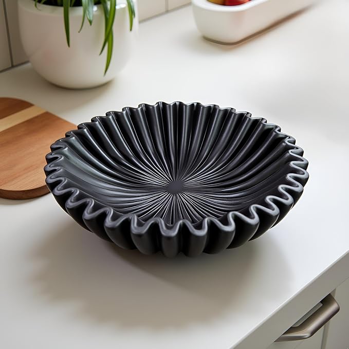 10" Large Decorative Bowl decor, Scalloped Bowls - Image 7