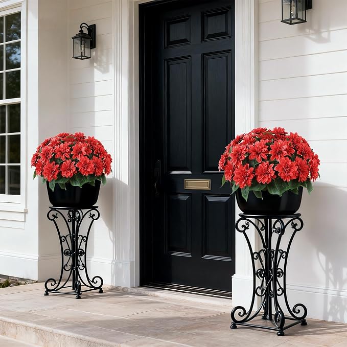 2 Set Artificial Dahlia Topiary Ball Trees - Image 8