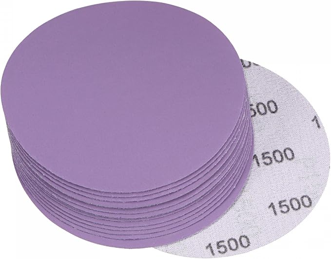 uxcell 15Pcs 4-Inch Purple Sanding Discs 1500 Grits Hook and Loop Professional by uxcell
