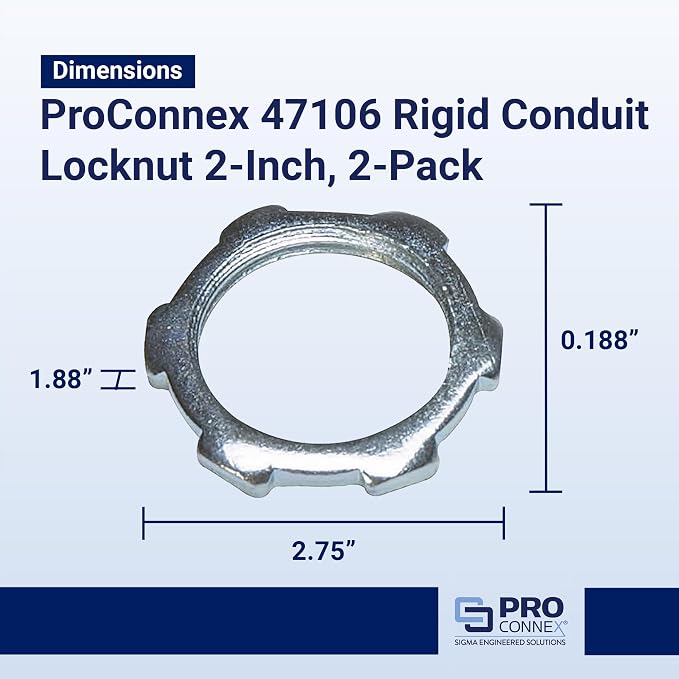 Sigma Engineered Solutions ProConnex 47106 Rigid Conduit Locknut 2-Inch - Image 5