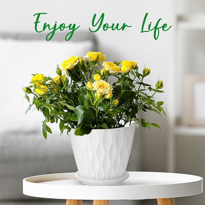 YNNICO 6 inch Plant Pots, 5 Pack Flower Pots Outdoor Indoor, Planters - Image 4