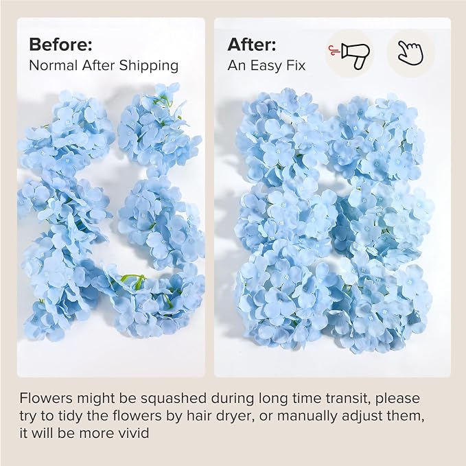 Auihiay 64Pcs Hydrangea Artificial Flowers Bulk, Faux Hydrangea Flowers | - Image 7