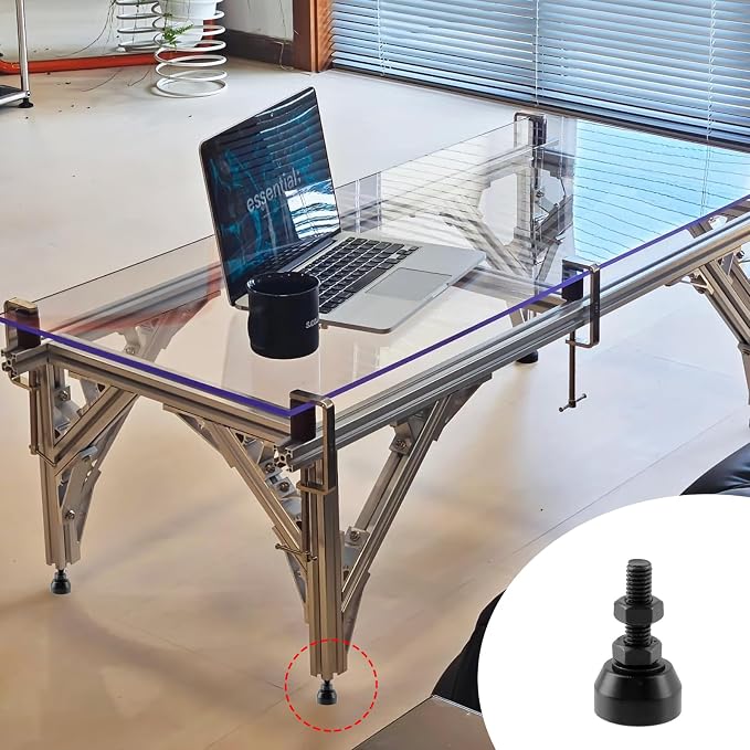 Antrader 4Pcs M6 Thread Adjustable Furniture Leveling Feet, 0.79in Dia Base | - Image 2