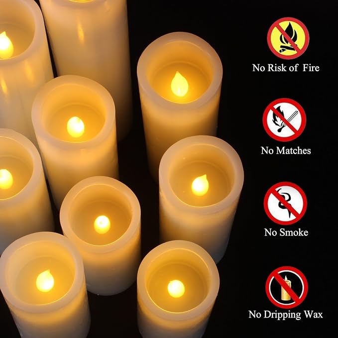 Flameless Candles Battery Operated Candles Real Wax Pillar LED Candles - Image 6