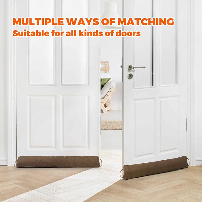 Holikme Weighted Door Draft Stopper, Heavy Duty Under Door Draft Blocker Bottom - Image 5