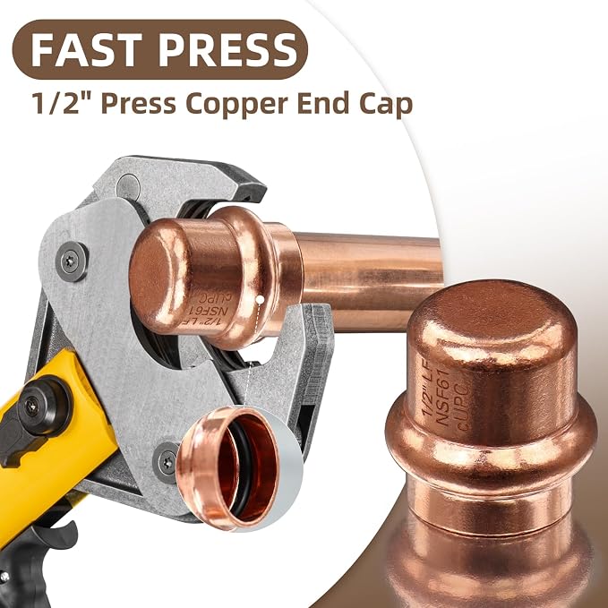 Copper Press Fittings 12pk, 1/2" Copper Press Cap - Image 5