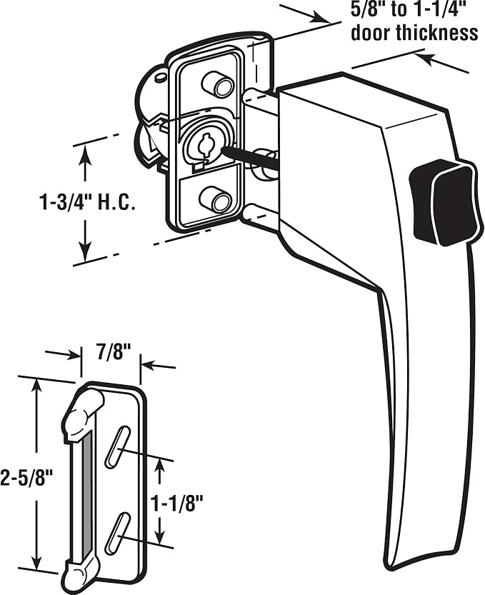 Prime-Line K 5006 Screen/Storm Door Push Button Latch Set, Single Pack | w/ - Image 2