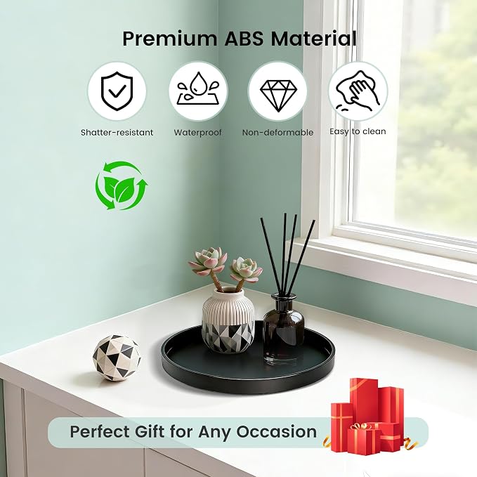 2 Pack 8" Bathroom and Vanity Tray, ABS Bathroom Counter Organizer, Coffee - Image 5