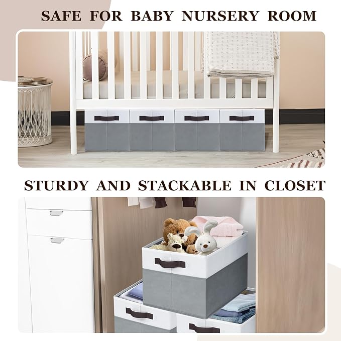 12 Pack Large Storage Baskets for Shelves | Fabric Closet Organizers and - Image 4