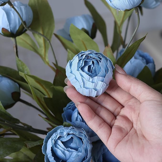 6 Pcs 27" Faux Silk Peony Artificial Flowers Stems - Image 7