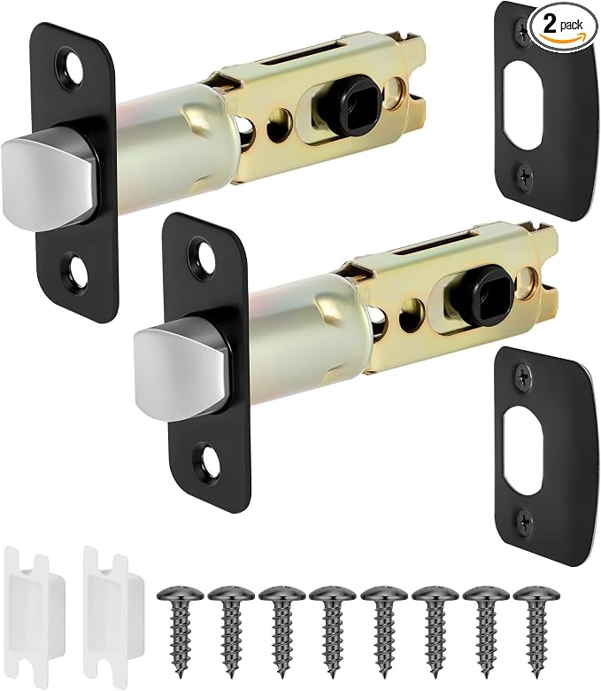 Matte Black 2 Pack Door Lock Parts, Adjustable Door Latch Replacement, Door by Aesytava