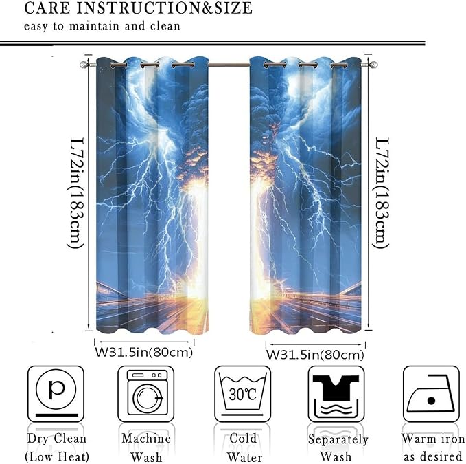 Tornado Lightning Blackout Curtains - Image 2