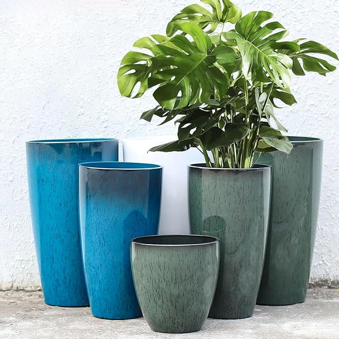 24/21/11 Inch Tall Planter Pots Garden Plastic Planters - Image 6