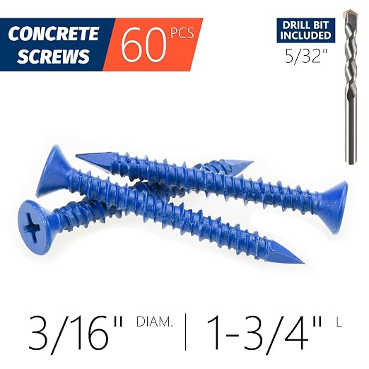 3/16" x 1-3/4" Concrete Screw Anchor, Cement or Stucco - Image 2