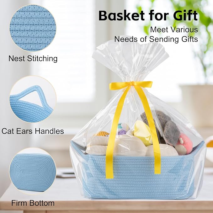 OIAHOMY Woven Basket, Gift Basket Empty - Image 3