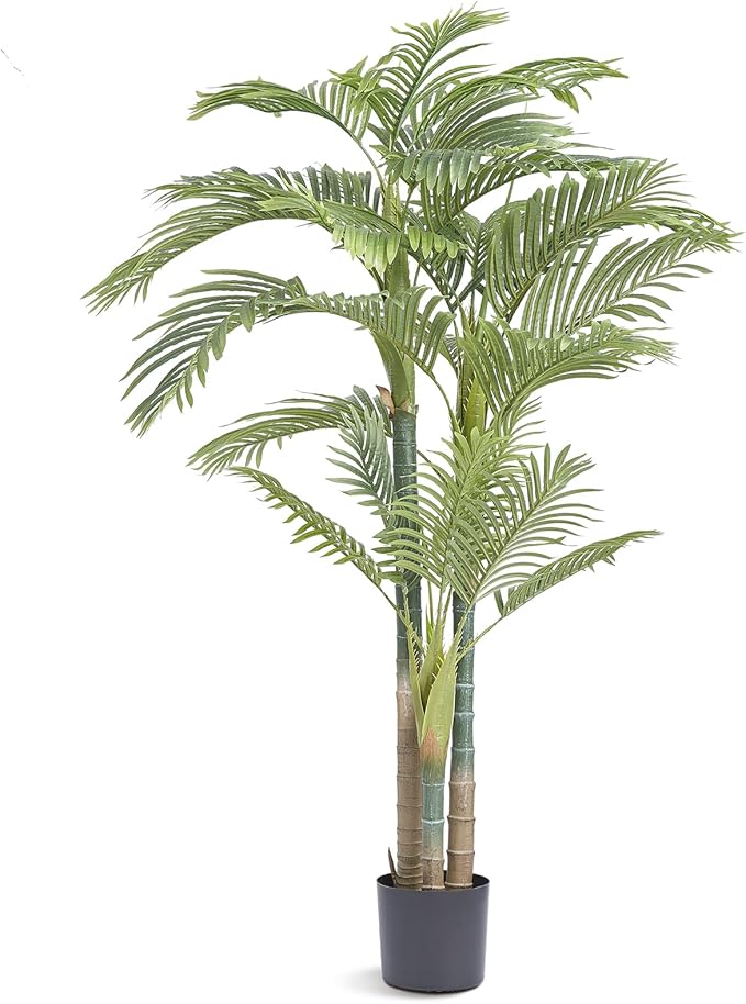 VEVOR Artificial Golden Cane Palm Tree, 6.5 FT Tall Faux Plant, PE Material & by VEVOR