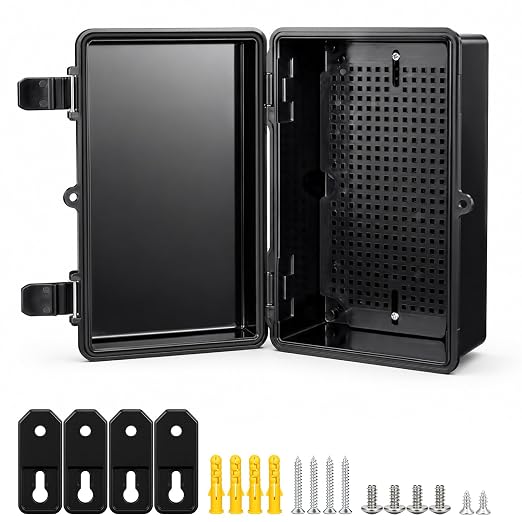 Junction Box IP67 Waterproof Electrical Box Outdoor ABS Plastic Hinged Shell by LeMotech