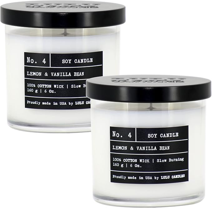 Lulu Candles | Lemon & Vanilla Bean | Luxury Scented Soy Jar Candle | Hand by LULUCANDLES