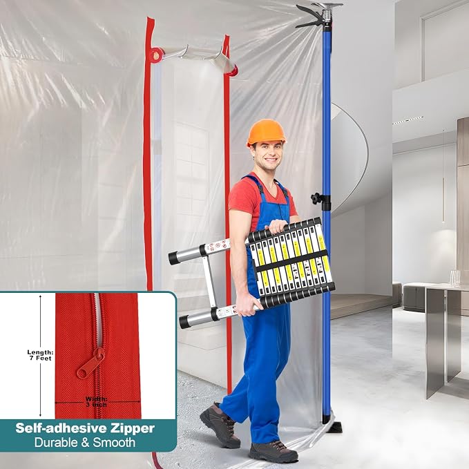 10 Ft Dust Barrier Poles, 4 Pack Dust Containment Poles - Image 3