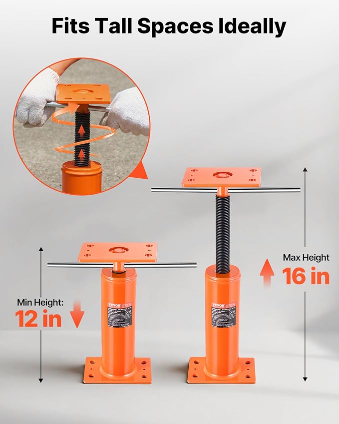 VEVOR House Floor Jacks, 2 Pack, 9700 lbs Max Load Capacity Per Unit, - Image 3