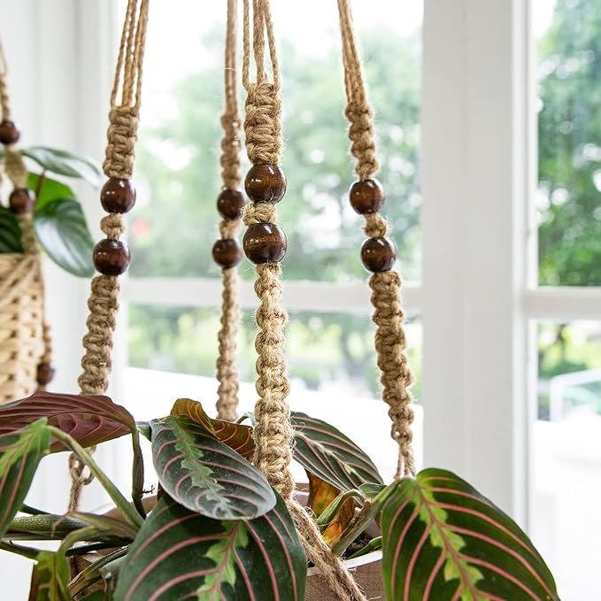 Mkono 3 Pack Macrame Plant Hangers Hanging Planters - Image 5