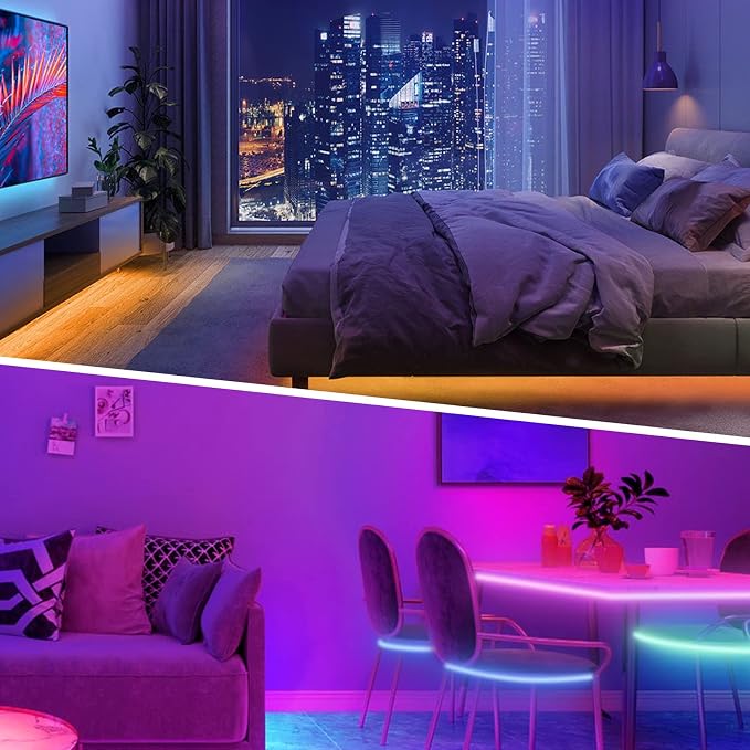 KSIPZE 200ft Led Strip Lights RGB Music Sync Color Changing Bluetooth Led Lights - Image 7
