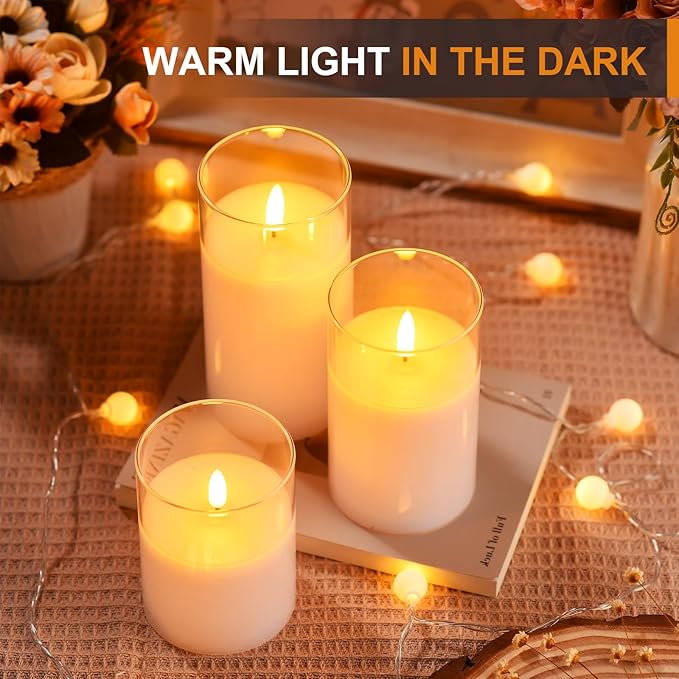 Tyawon Glass Battery Operated LED Flameless Candles - Image 3
