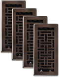 Decor Grates AJH410-RB Oriental Floor Register, 4x10 Inches, Rubbed Bronze by DecorGrates
