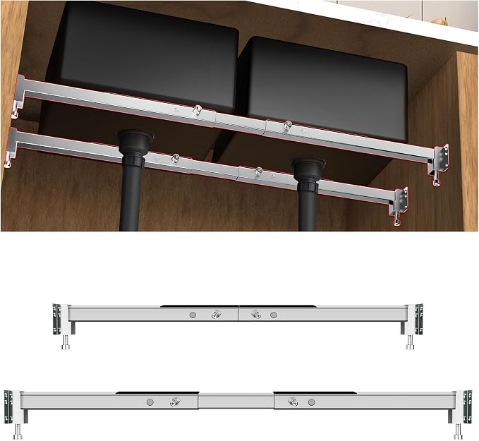 Qualward Undermount Sink Supports Brackets, Adjustable Undermount Sink Support by Qualward