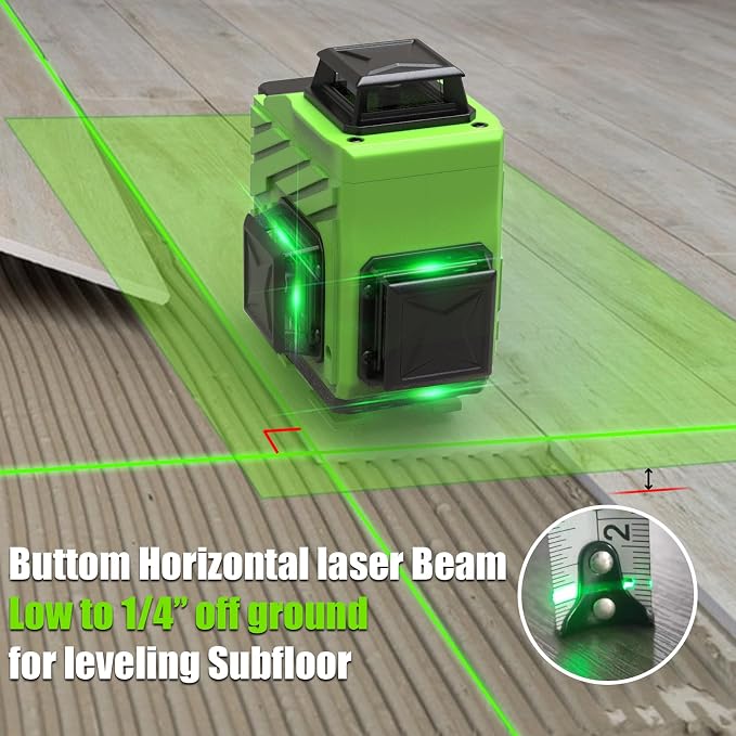 16 Line laser level 360 Self Leveling, 4x360 Cross Line 4D Green Beam Lazer - Image 4