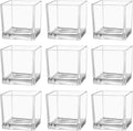 Square Glass Vases Set of 9, Small Vase by MARTAGE