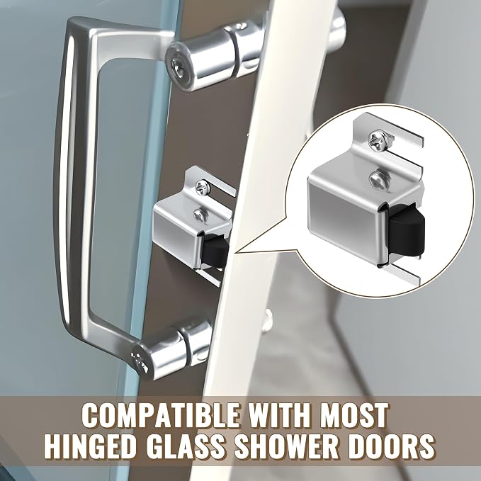 Jetec 2 Pack Black Shower Door Latch Replacement, Stainless Steel | Single - Image 4