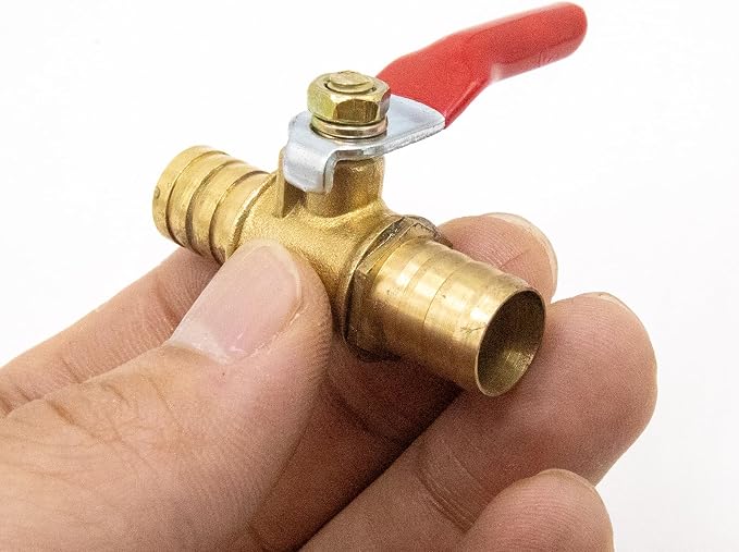 4-Pack 1/2 Inch Brass Ball Valve, 12mm Hose Barb - Image 4