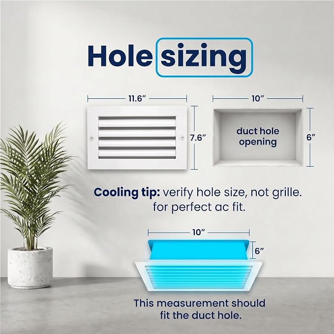 10x6 Aluminum Wall Ceiling Air Return Vent Cover HVAC Rustproof Grille - Image 3