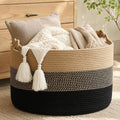 KAKAMAY Large Blanket Basket, Woven Rope Baskets by KAKAMAY